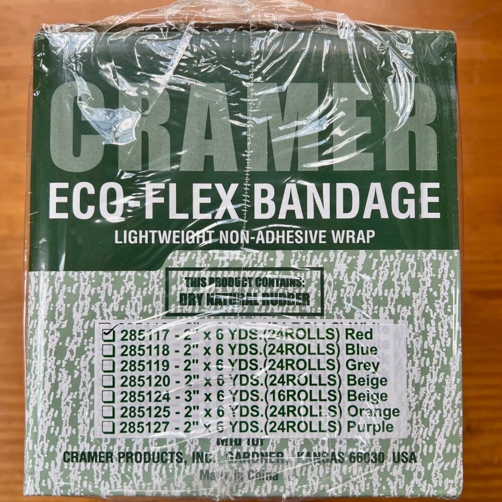 Cramer EcoFlex Stretch Tape Case Red Sport Athletic Bandage Elastic 24 Rolls Red